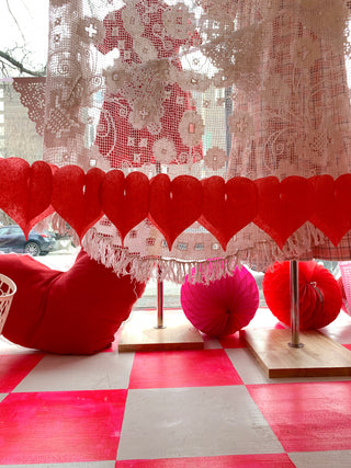 Red Heart Tissue Garland